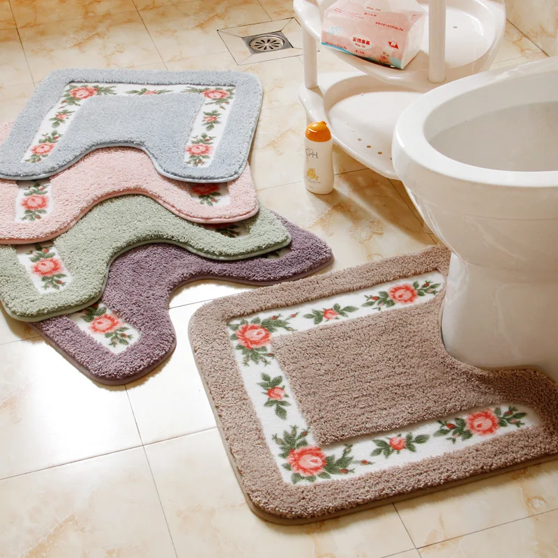 Kaufen Günstige 1PC Dusche Pad Matte Teppich Bad Matten Set Korallen Samt Weichen Wc Muster Teppich Bad Wc Nicht  slip Bad Matten