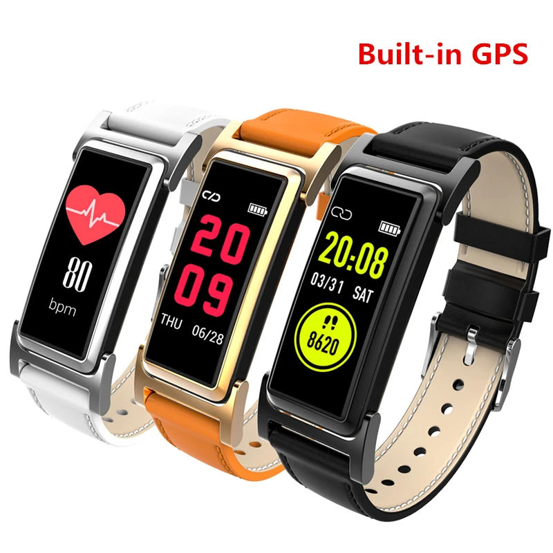 

GPS Smart Watch IP68 Waterproof Sports Watch Heart Rate Monitor Wristband Stainless Steel Case For IOS Android PK Fit Bit
