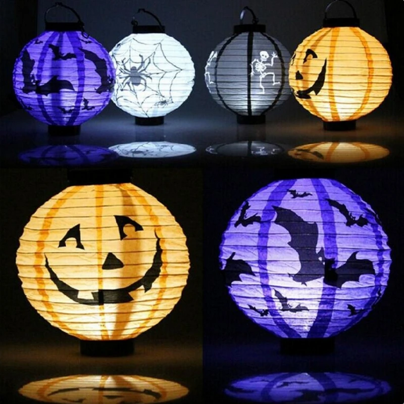 

Halloween Decoration Pumpkin LED Night Light Tissue Paper Ball Hanging Gift Craft Lamp Halloween Party Supplies