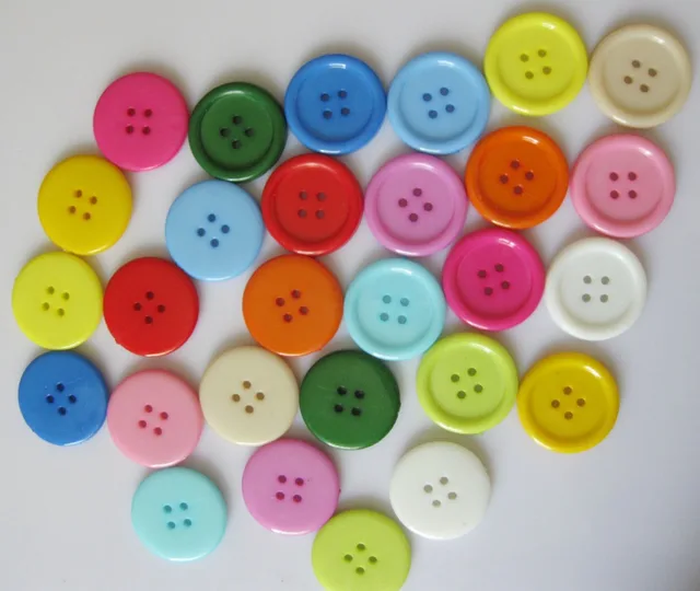 Plastic Buttons Mixed Color 20mm Sewing Button Garment Buttons 200pcs