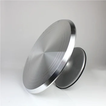 

Free Ship Baking Tool 12 Inch Alloy Mounted Cream Cake Turntable Rotating Table Stand Base Turn Around Decorating Silver Metal