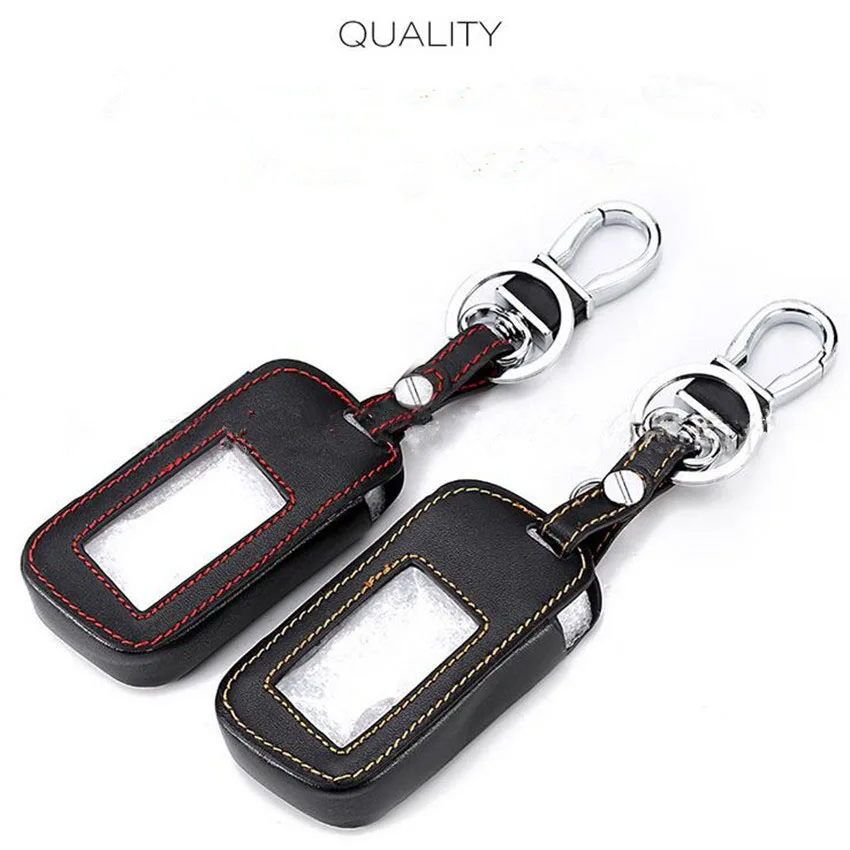 

[LARATH] A pics A93 Leather Case For Starline A93 A63 Car alarm Remote Controller Top Layer Leather LCD Keychain Cover