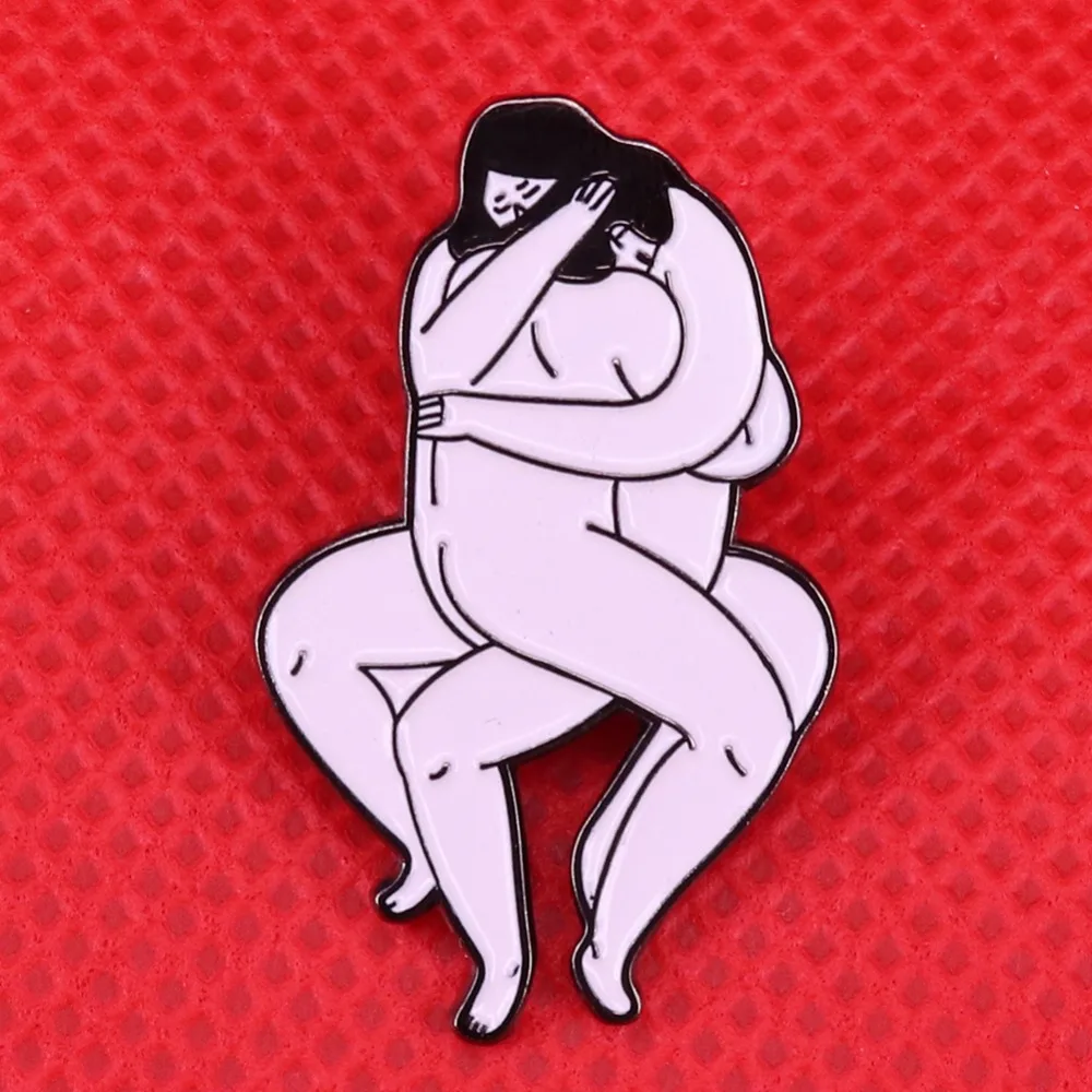 Эмалированная брошь для девочек Naked hug эмалированная в форме девушки ЛГБТ