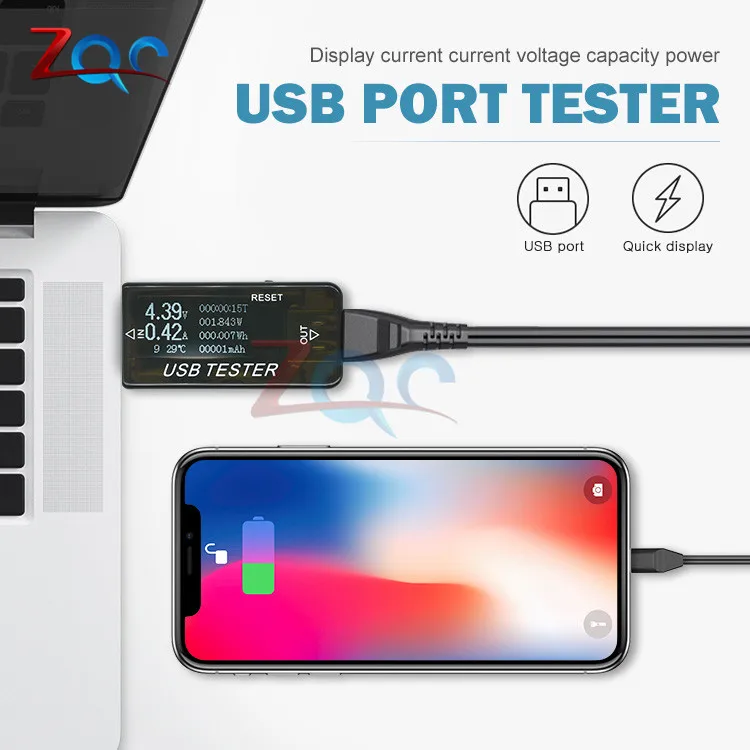 Вольтметр амперметр USB 8 в 1 QC2.0 QC3.0 4 30 электропитание измеритель напряжения тока