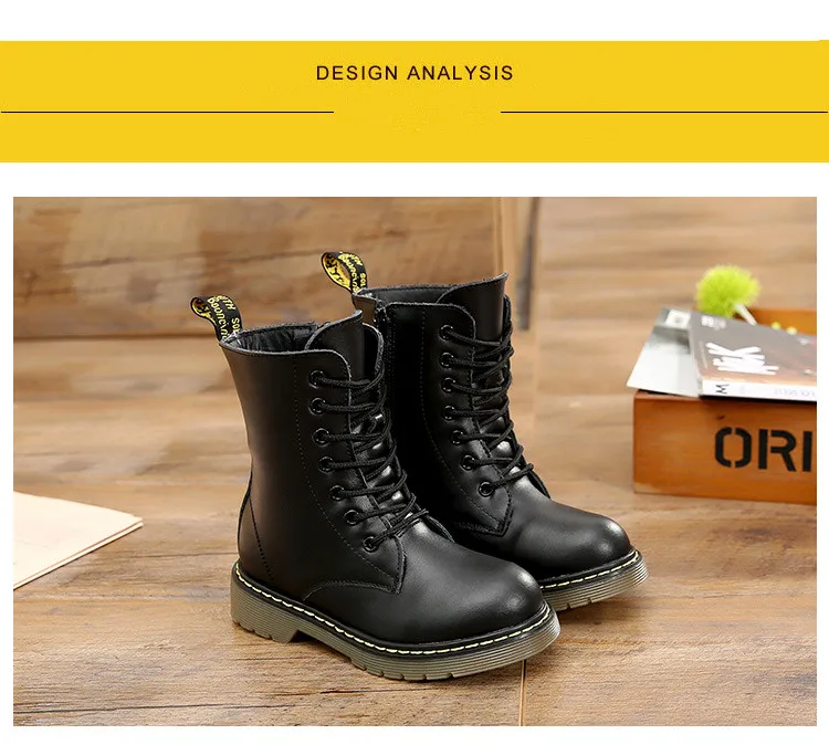 Boots Kids Genuine Leather Winter Fur Ankle Boots For Boys Toddler Fashion Girls Snow Boots Childrens Shoes