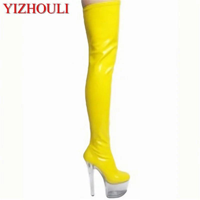 

necessary 15cm super slim and sexy boots model runway shows shoes Noble temperament knee-high boots