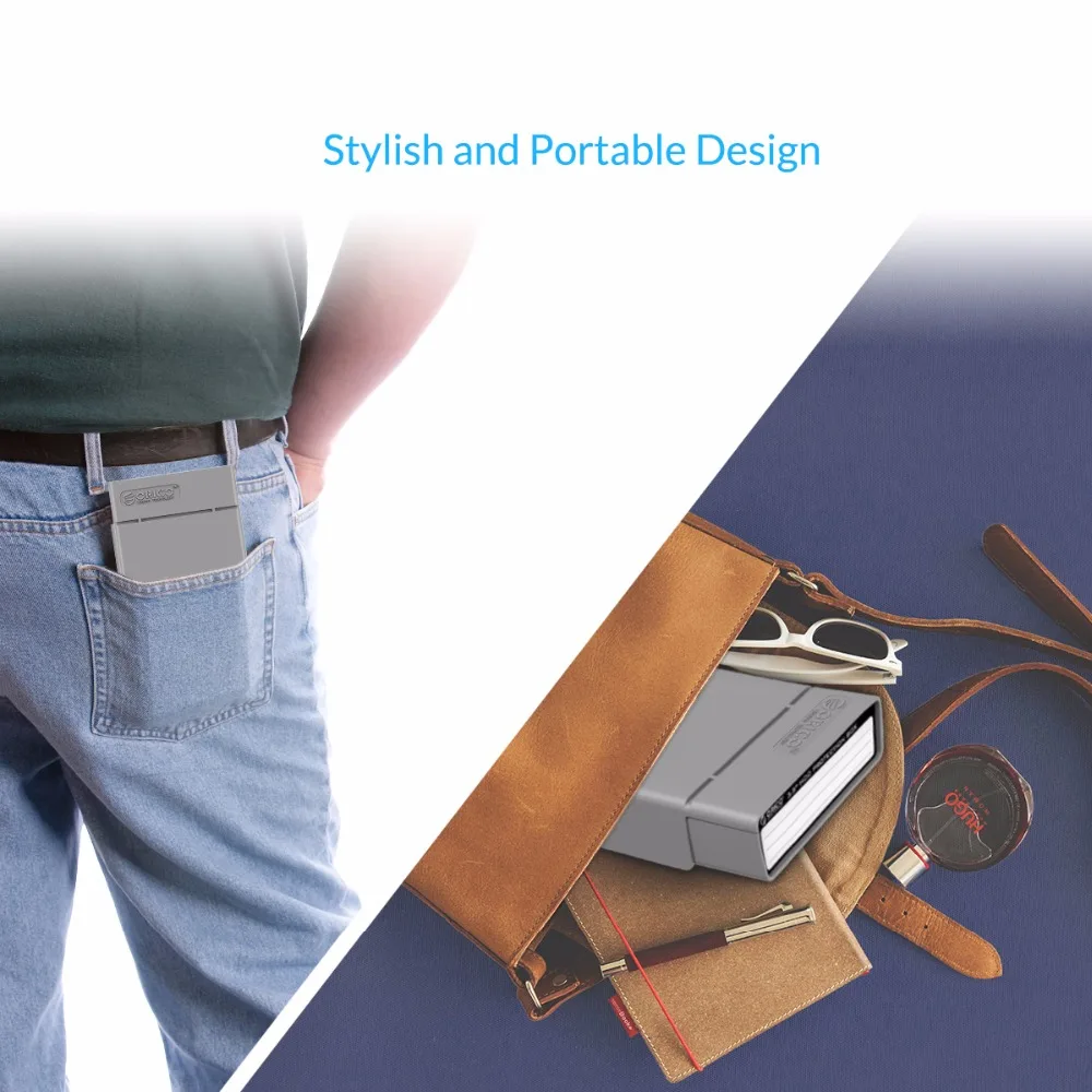 ORICO 3.5 Inch Hdd Case Protable Hard Drive Box External Sata To Hard Disk With Waterproof Shockproof Function 5 pcs/ lot Grey