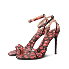 Sweet High Heels New Split Leather Sandals Woman Ankle Wrap Open Toe Lady Party Girls Sandals Shoes Pumps H0032 цена Sweet High Heels New Split Leather Sandals Woman Ankle Wrap Open Toe Lady Party Girls Sandals Shoes Pumps H0032 цены онлайн