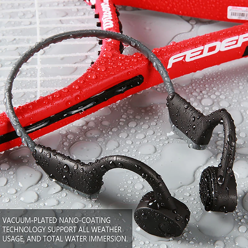 

OKCSC Bone Conduction Earphone Bluetooth 5.0 Wireless Headphones IP56 Waterproof Outdoor Sport Headset with Microphone Handsfree