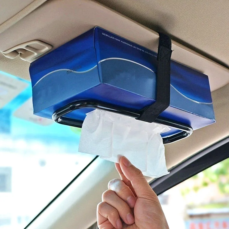 

Auto Car Accessories Sun Visor Tissue Paper Box Holder Universal Auto Seat Back Paper Napkin Seat Back Bracket Car-styling