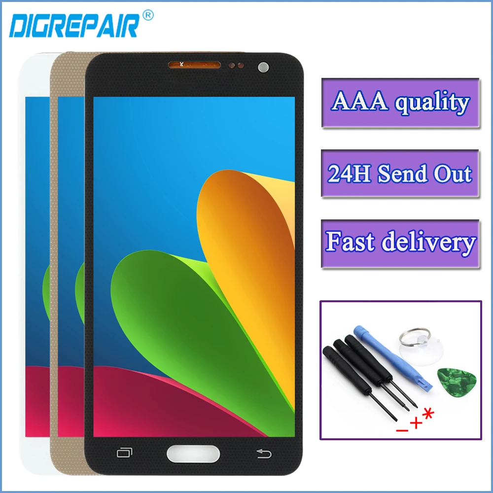 

a300 lcd For SAMSUNG Galaxy A3 2015 lcd Display A3000 A300M A300F LCD Display Touch Screen Digitizer AAA For SAMSUNG A3 2015 LCD