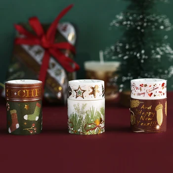 

6PCS/LOT christmas hot gold paper decorative tape masking tape washi tape