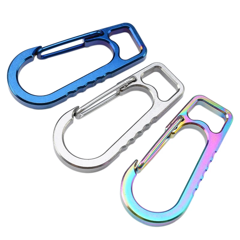 New Outdoor Titanium Alloy Carabiner Ring Key Chain Keychain Clip Hook Buckle 