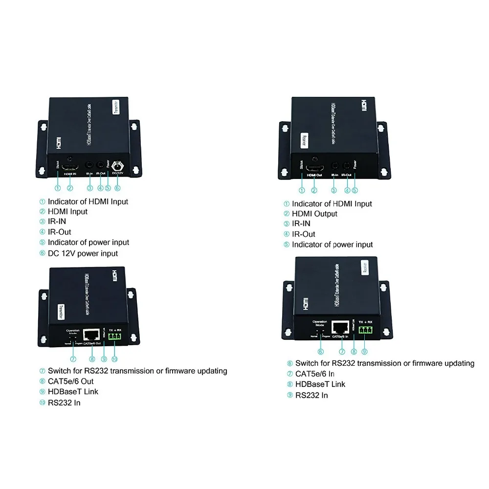 PUZHIJIE 4K2K удлинитель HDBaseT до 70 м 230ft @ 1080P 40 131ft 4K HDCP2.2 двойной ИК для DTS Dolby HDTV HDMI |