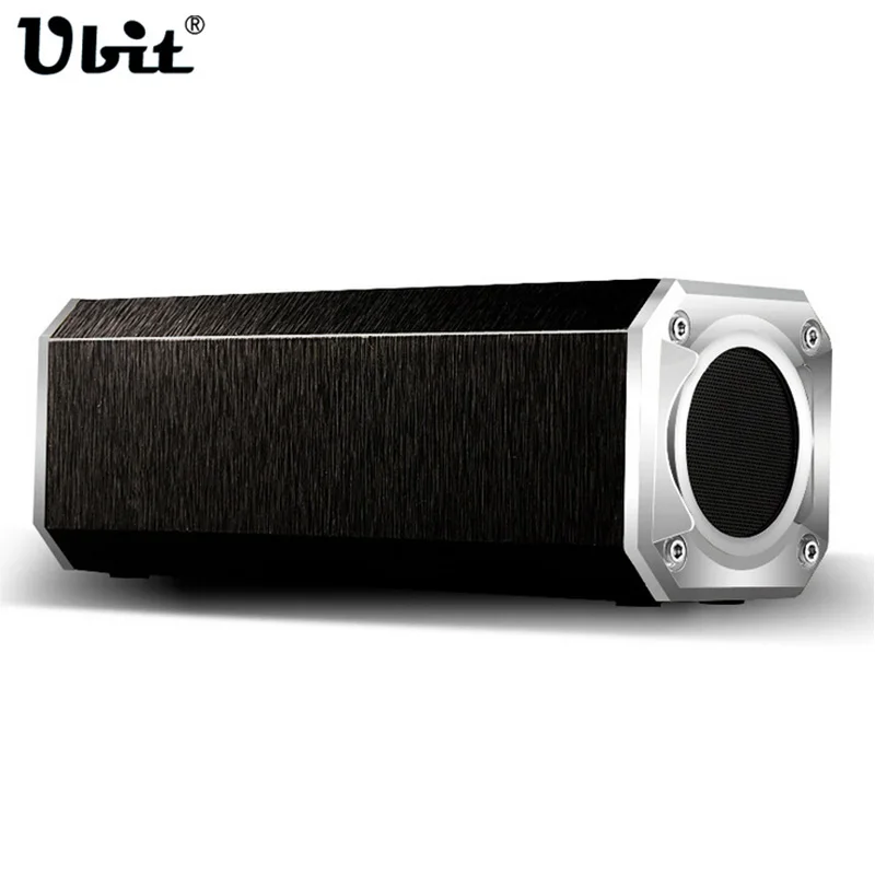 Ubit Bluetooth Speakers 10W HIFI Wooden Portable Wireless Speaker Subwoofer With Smart Hands-Free Calls Support SD Card AUX