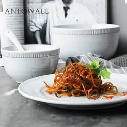 ANTOWALL Nordic простой керамическая кружка посуда западный ресторан салатной лапши миска для рисового супа Серый Белый воды кружка louvre