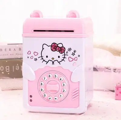 8 model Cartoon Electronic Piggy Bank ATM Password Money Box Cash Coins Saving Box Safe Box Automatic Deposit box Christmas Gift - Color: Deep Sapphire