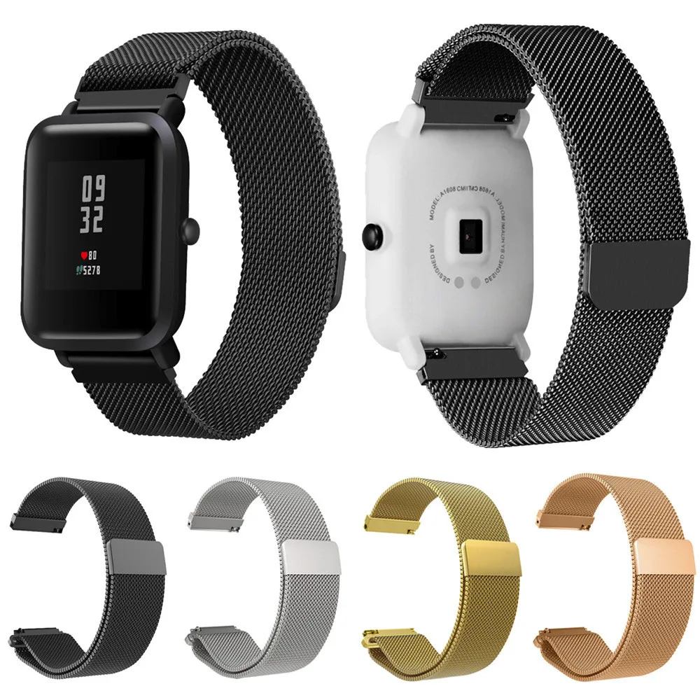 Браслет из нержавеющей стали ремешок для Xiaomi Amazfit Bip Youth Watch SmartWatch Спортивные