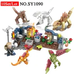 Новый SY1090 10 шт./компл. динозавр тираннозавр рекс Indoraptor Velociraptor строительные блоки кирпичи игрушки для детей