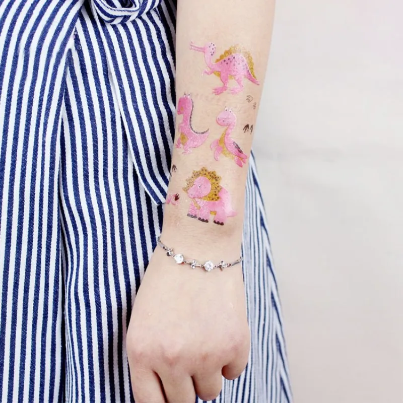 

Cute Boy Girl Sticker Pack Anime Dinosaur Children Fake Tattoos Stickers Kids Jurassic World Animal Stickers Toys Waterproof