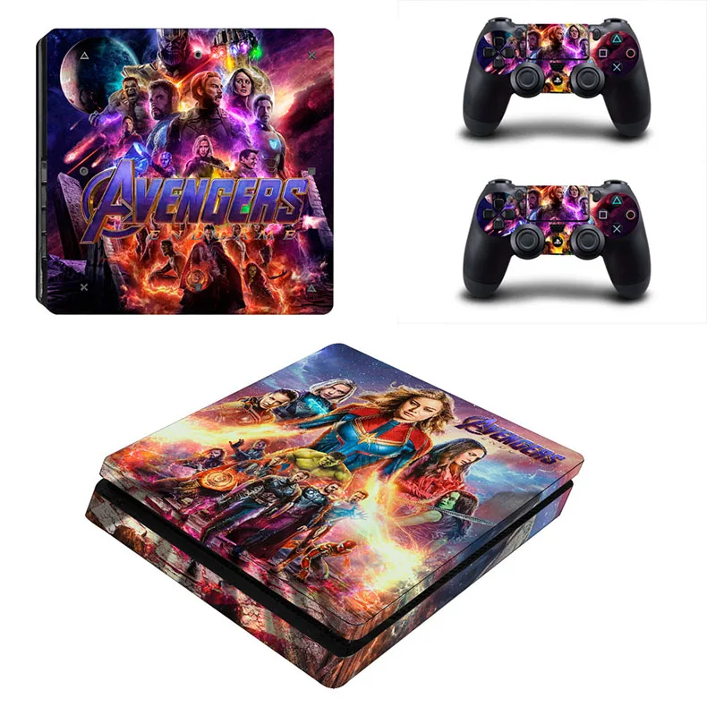 Мстители: Endgame PS4 Slim sticker s кожа для sony Playstation 4 Slim PS 4 Slim консоль и контроллер Skins Vinilo sticker - Цвет: YSP4S-3507