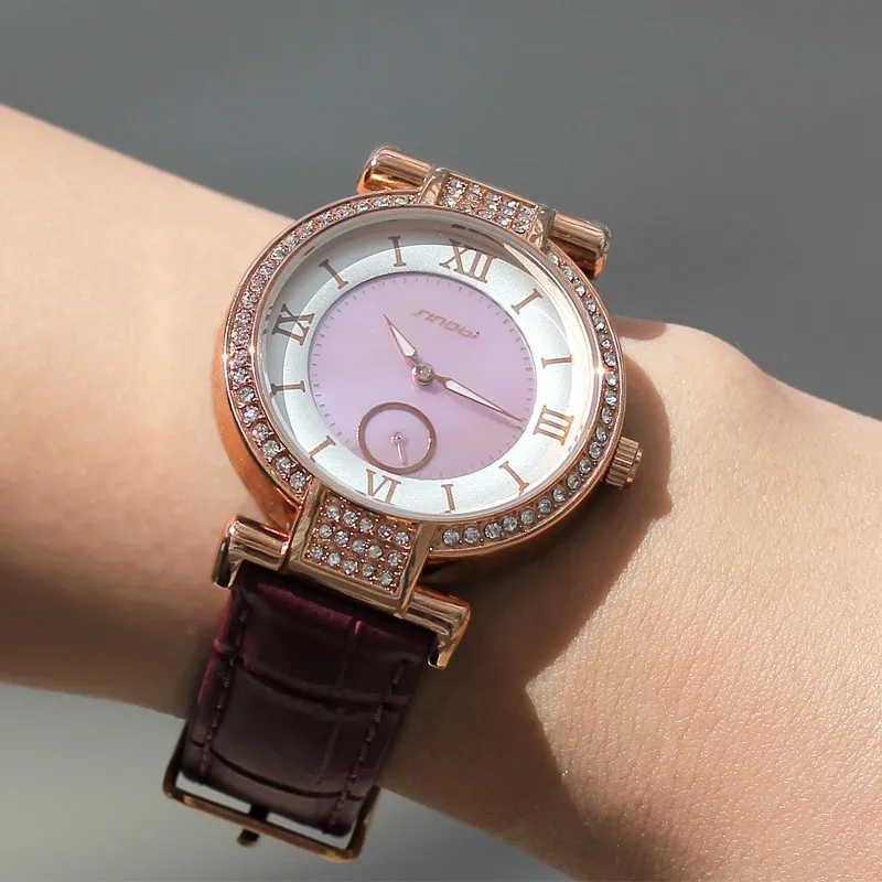 SINOBI Модные женские наручные часы Топ Роскошные независимая секундная стрелка женские золотые женские кварцевые часы de Vrouwen Horloges