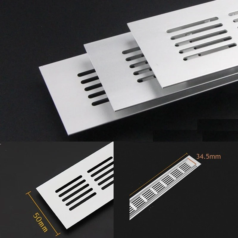 

4Pcs/Lot 50mm Wide Anodized Aluminum Air Vent Ventilator Grille Cover Ventilation For Closet Shoe Air Conditioner