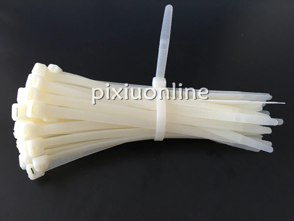 50 개/갑/팩 DS176B 8*250mm 너비 5.1mm 공장 표준 자동 잠금 흰색 나일론 케이블 타이 와이어 우편 넥타이 손실 미국에서 판매