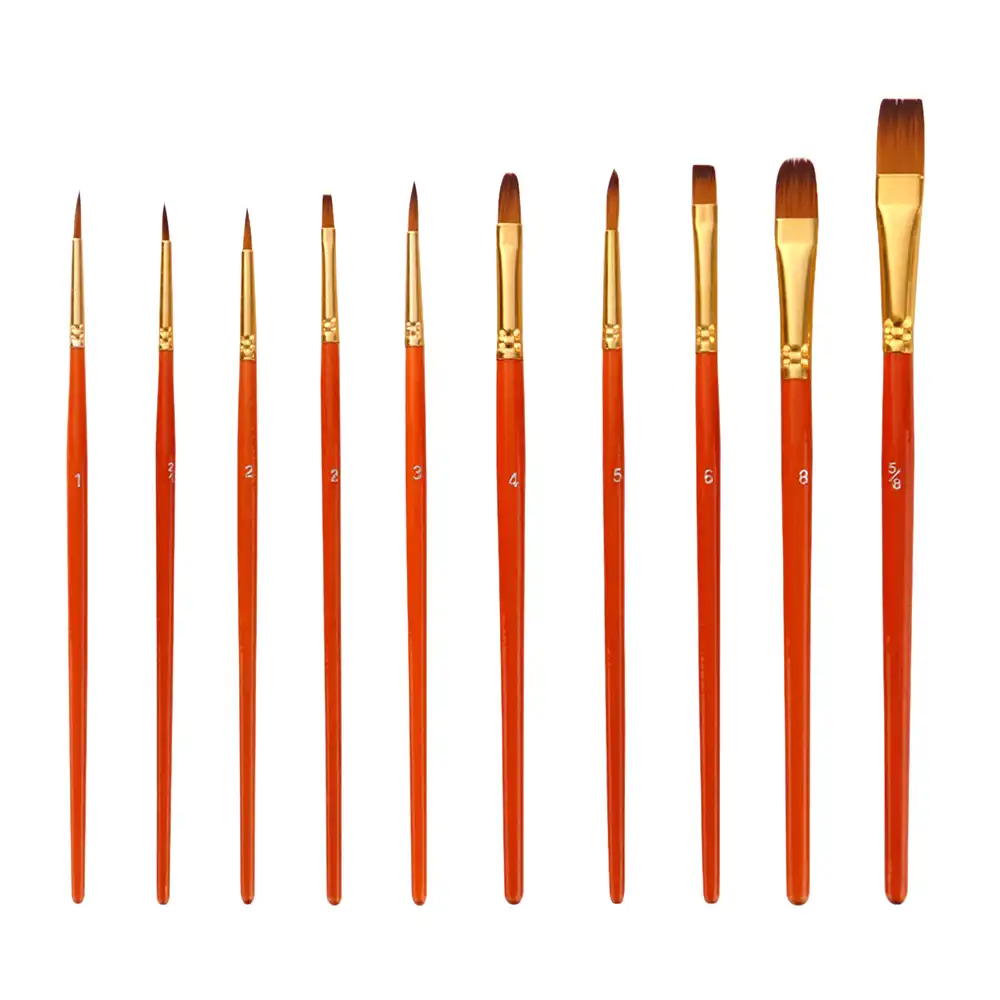 50X Nylon Hair Paint Brushes Set Artist Paintbrush Lot Multiple Mediums Brushes