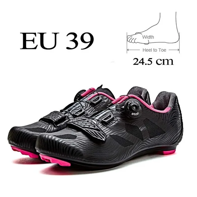 Santic женская обувь для шоссейного велоспорта ТПУ износостойкая обувь для шоссейного велосипеда авто-Блокировка спортивная обувь для велосипеда Velo Route LS17006W/H - Цвет: Black 39