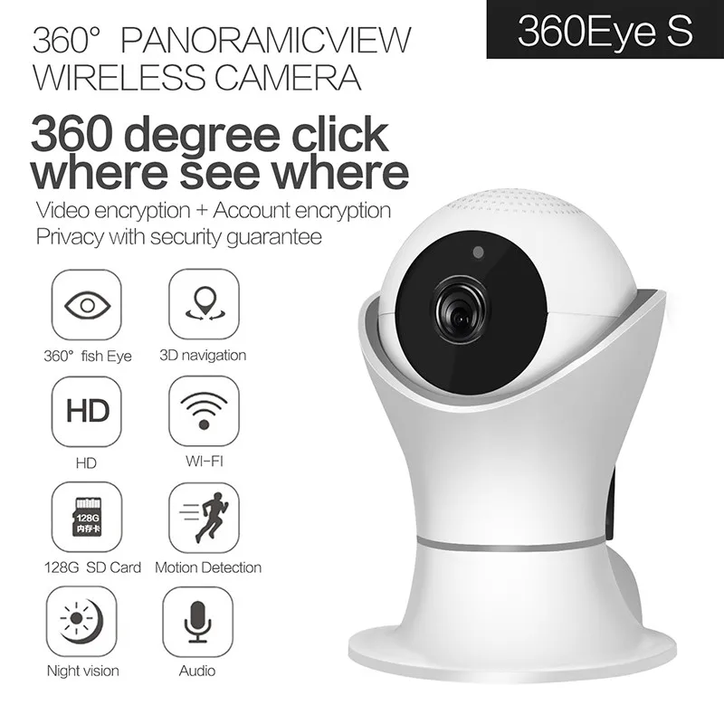 

2018 IP Camera 3D Navigation Network HD Video Wireless Home Security Surveillance 360 Fish Eye Baby Monitor 2.0MP
