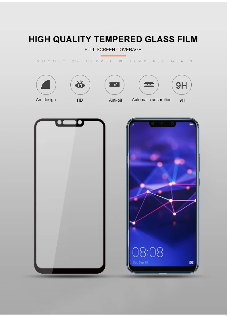 Полноэкранное премиум-стекло Mocolo для huawei mate 20 Pro, полное покрытие, Защита экрана для mate 20 Lite, закаленное стекло, пленка