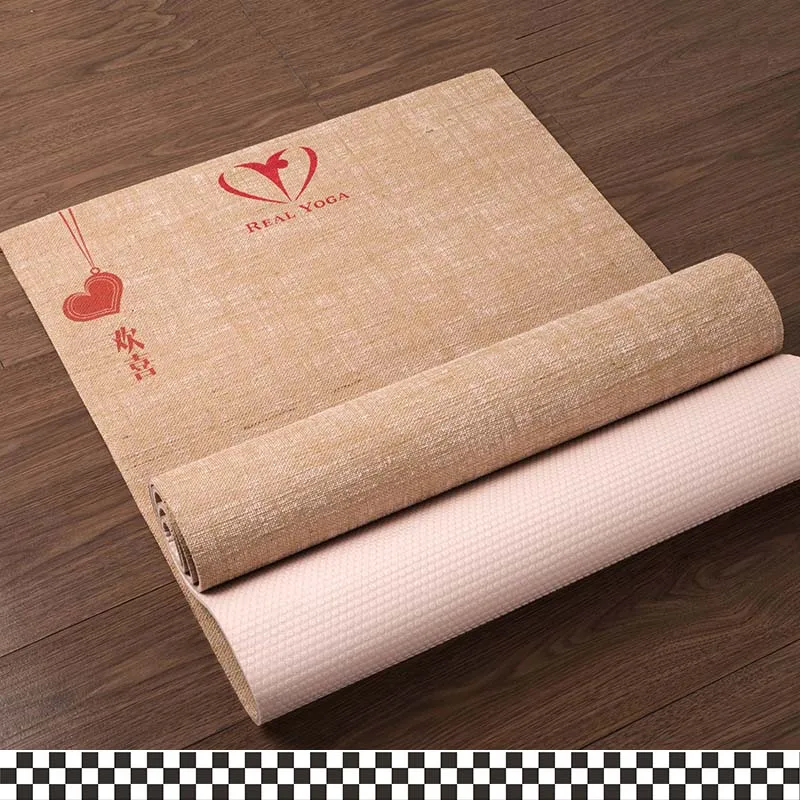 natural jute yoga mat free shipping and durable carry strapin Yoga