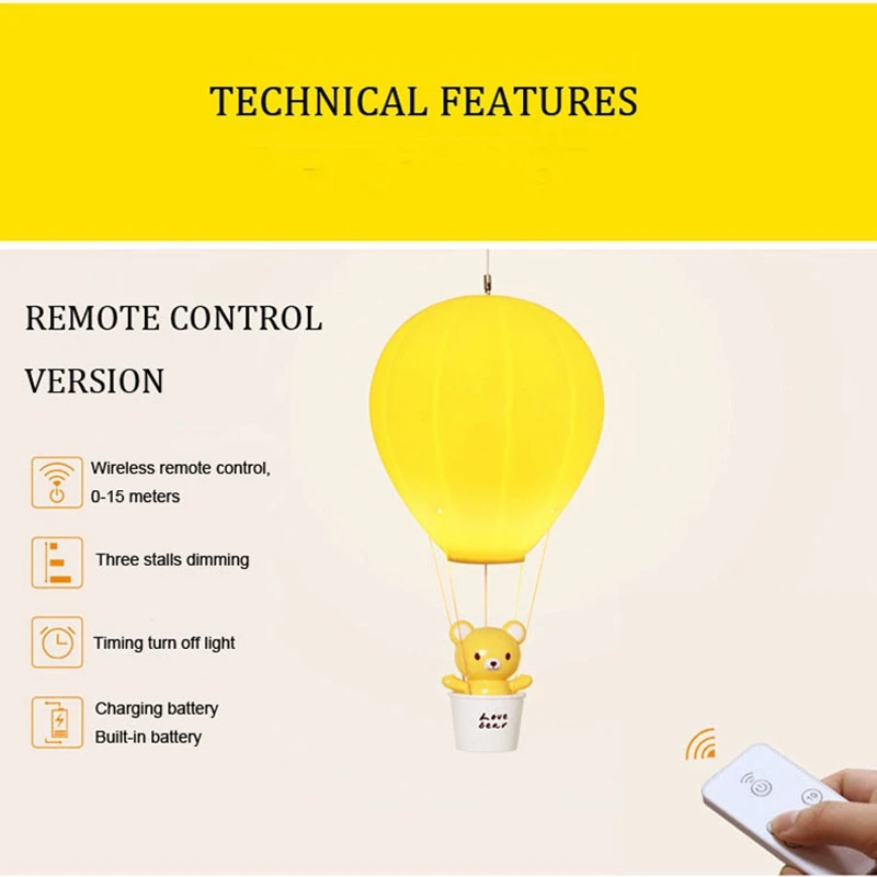 Горячий светодиодный ночник с дистанционным управлением, USB зарядка, воздушный шар, перезаряжаемый настенный светильник, люстра, светильник, подарки для детей