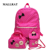 MALLRAT School Bags for Teenagers Girls Schoolbag Large Capacity Dot Printing School Backpack Rucksack Bagpack Cute Book Bags