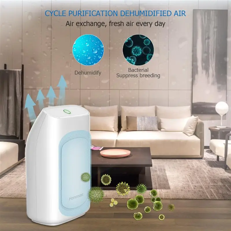  HOMEMAXS 700ml Compact Dehumidifier Mini Air Dryer Damp Remover with Auto Shut Off for Bedroom Base - 4000031545558