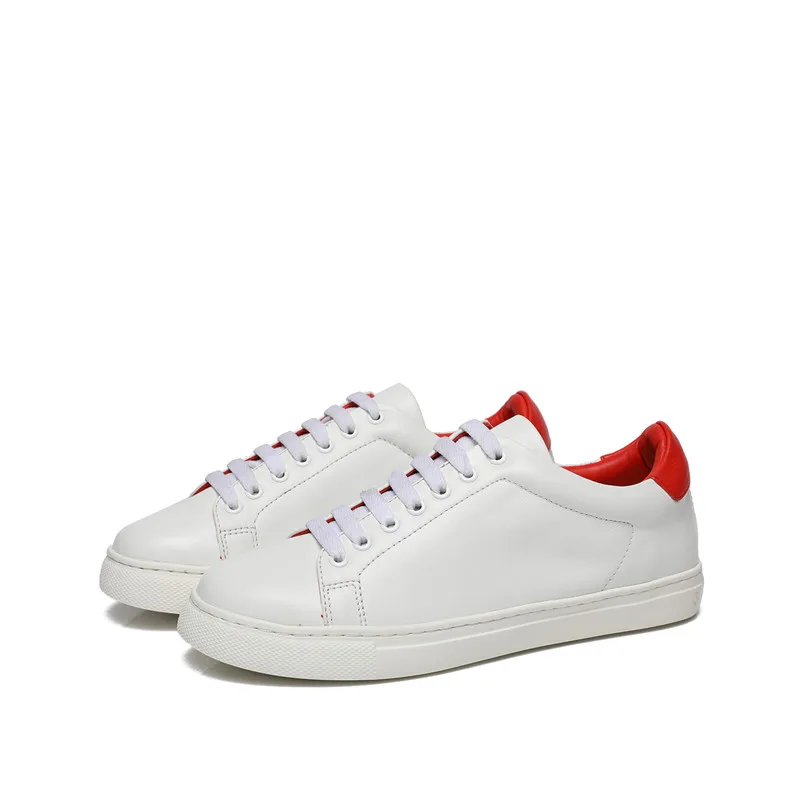 

2018 New Spring and Summer With White Shoes Women Flat Leather Canvas Shoes Female Casual Shoes Female shoes