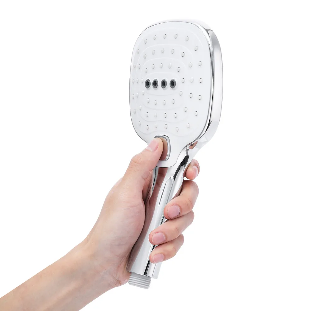 3 modes ABS plastic Bathroom shower head big panel Chrome rain head