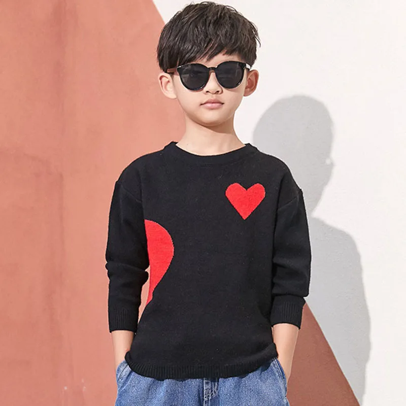 

New 2018 Autumn Patchwork Sweaters Kids Knit Tops Boys Cotton Pullover Sweater Shirt Children Knitted Sweater for Kids Clothing