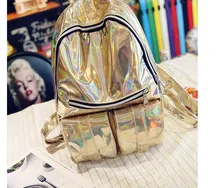 Holograma moda Mochilas Escolares Mujeres Mochila de Hombro Bolsos Del Ordenador Portátil de Las Mujeres Back pack Holográfica Láser Color Plata Muchacha Bolsas