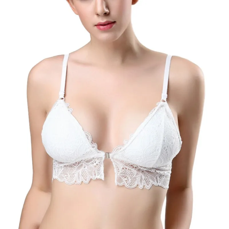 Sexy Bra Cozy Lingerie Fashion Sexy Women Front Closure Lace Push Up Seamless Underwire Femalea
