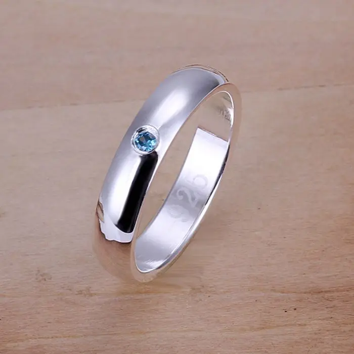 

Ring 925 silver ring 925 silver fashion jewelry ring blue crystal jewelry wholesale free shipping wwte LR105