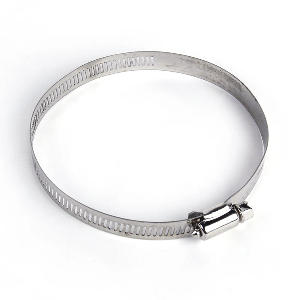 

5Pcs Leak-proof Flexible Hose Clips Lock Silver Adjustable Stainless Steel Duct Clamps