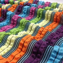 45X45cm Diy Knitted Stripe Fabric,Elastic Thick Sewing Patchwork Lace Cloth Material,Cushion Cover Fabric