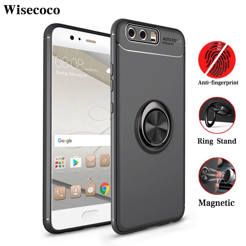 

Magnetic Case for Huawei P10 Plus 360 Ring Car Holder Stnad Luxury Silicon P10 Tpu Phone Case Back Cover for Huwei P10 Lite Etui