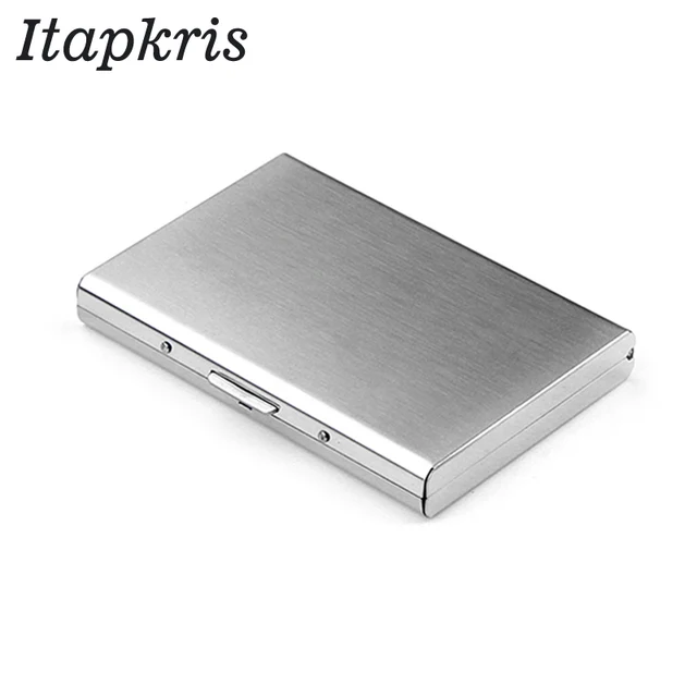 Best Price Stainless Steel Bank Credit Card Holder For Men Anti Protect Travel ID Cardholder Women Rfid Wallet Metal Case Porte Carte