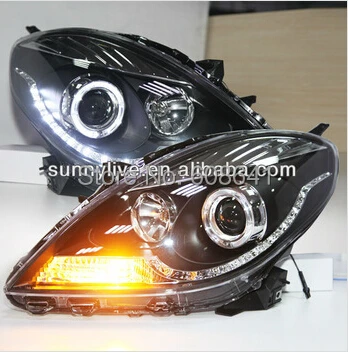 SUNNY Versa светодиодный Ангельские глазки головной светильник для NISSAN 2011 13 лет