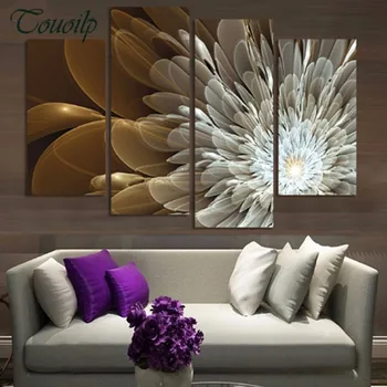 

Touoilp diamond embroidery 4pcs 5d diamond painting White flower full diamond mosaic 3d picture of rhinestones cross-stitch