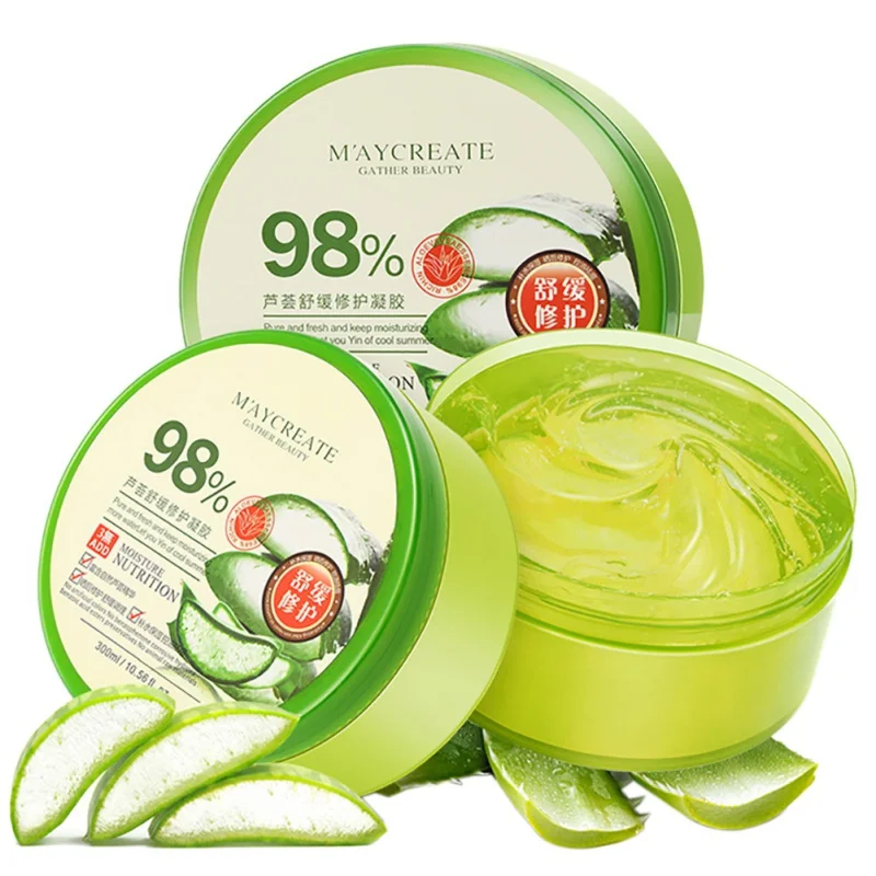 

98% Pure Natural Aloe Vera Gel Anti Acne Anti-sensitive Oil-Control Sunscreen Repairment 300ml