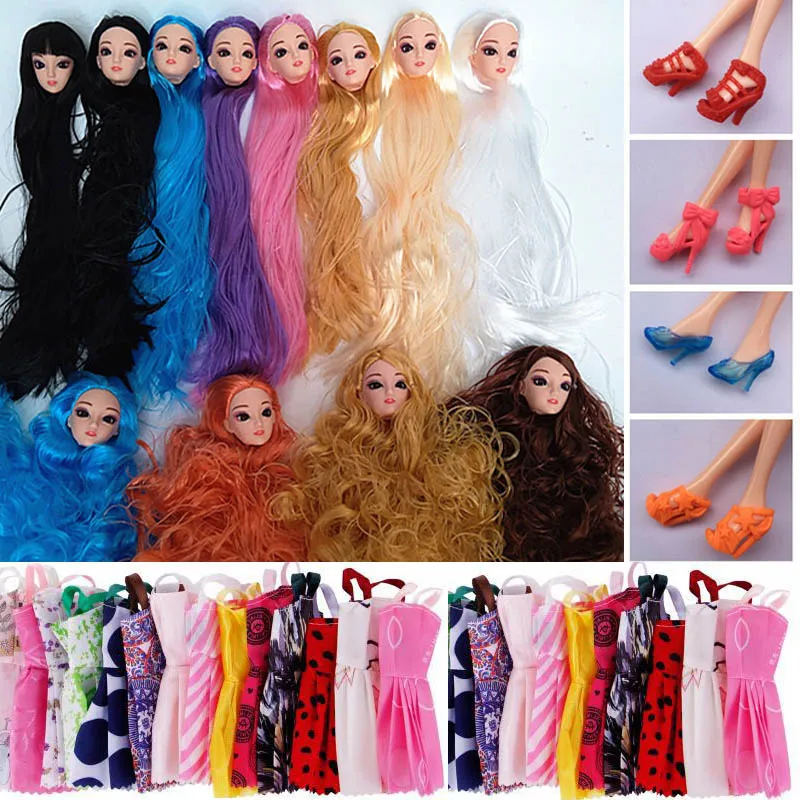 

Doll accessories! 25cm Doll body 12 Movable Joints and 3D eyes head with long hair skirt shoes accessories for girl dolls